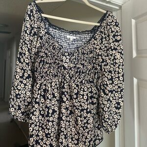Maurice’s Floral Print Blouse with Puff Sleeves